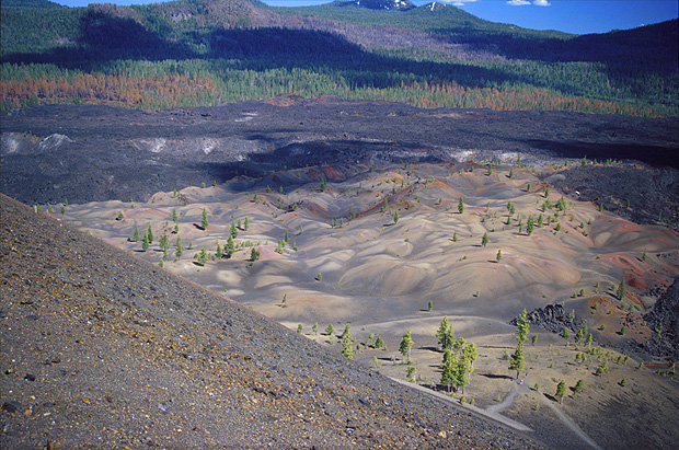 Painted Dunes and Fantastic Lava Beds from the rim of crater of the Cinder Cone